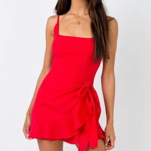 Princess Polly Love Lies red mini dress size 6
